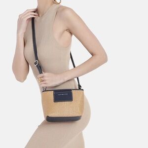 Tommy Hilfiger Keaton II Textured Crossbody Bag Tan and Tommy Blue
